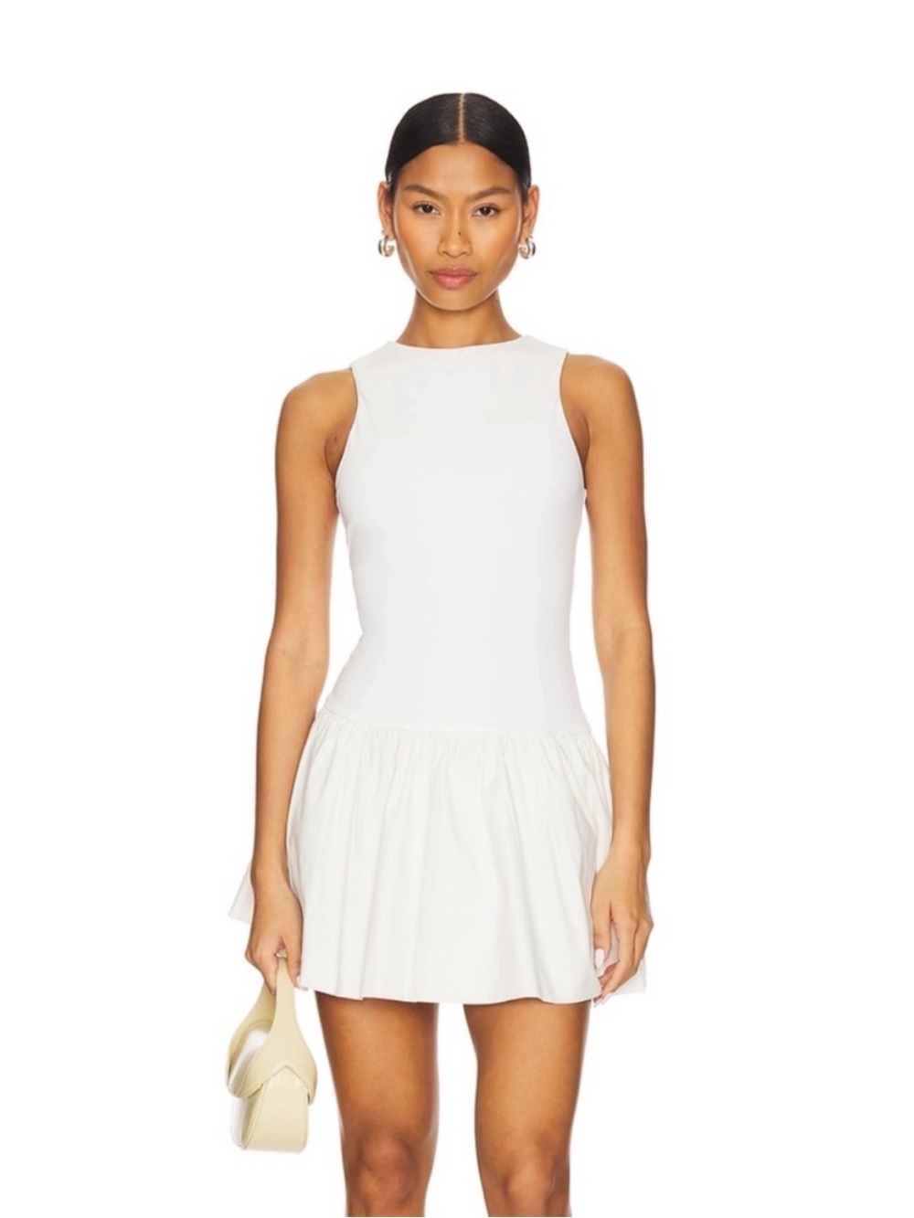 More TO Come Beryl White Mini Dress - REVOLVE - drop waist